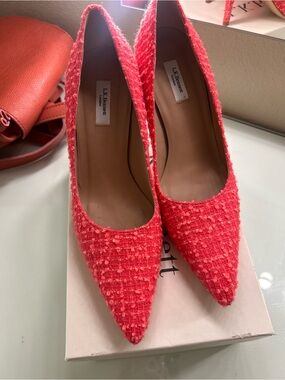 LK Bennett harmony pink tweed pumps